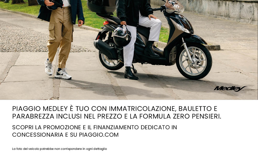 Piaggio Medley tuo con immatricolazione, bauletto e parabrezza